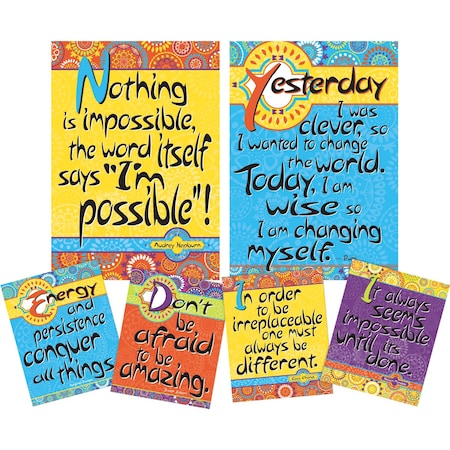 Barker Creek Yes You Can Motivational Art Prints & Posters Set, 6/Set 4212